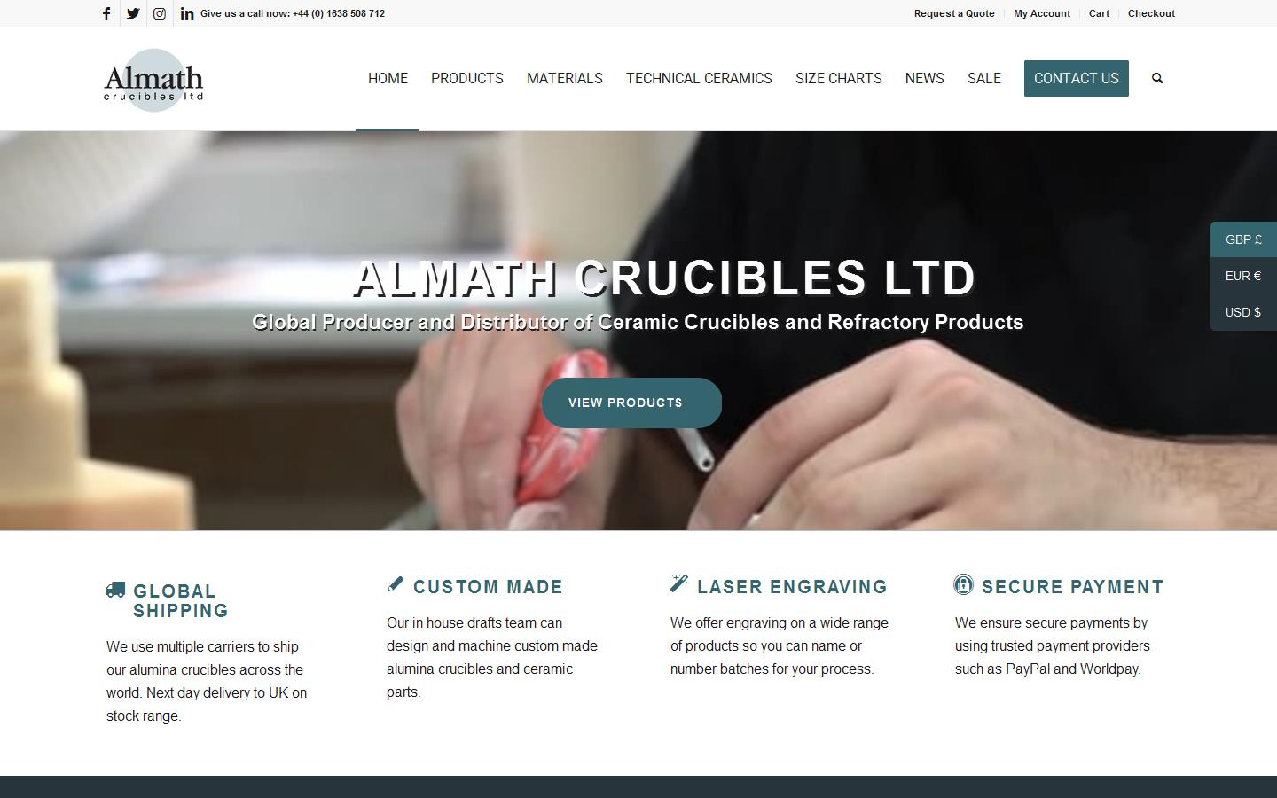 Almath Crucibles Ltd Website