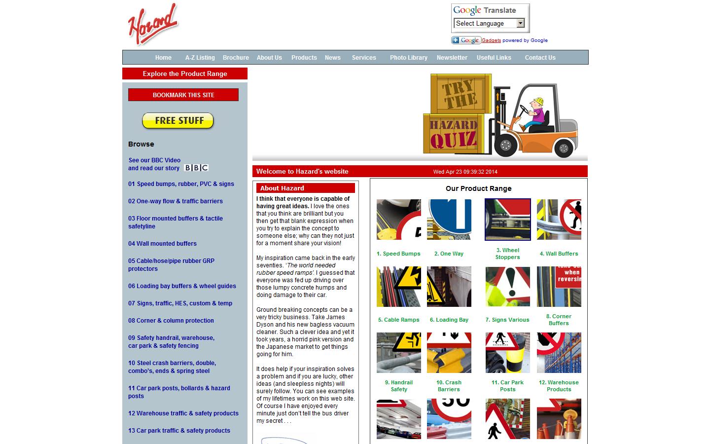 Hazard Safety Products Ltd Website