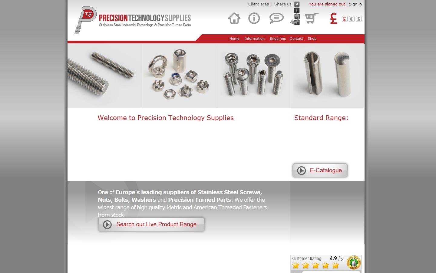 Precision Technology Supplies Ltd Website