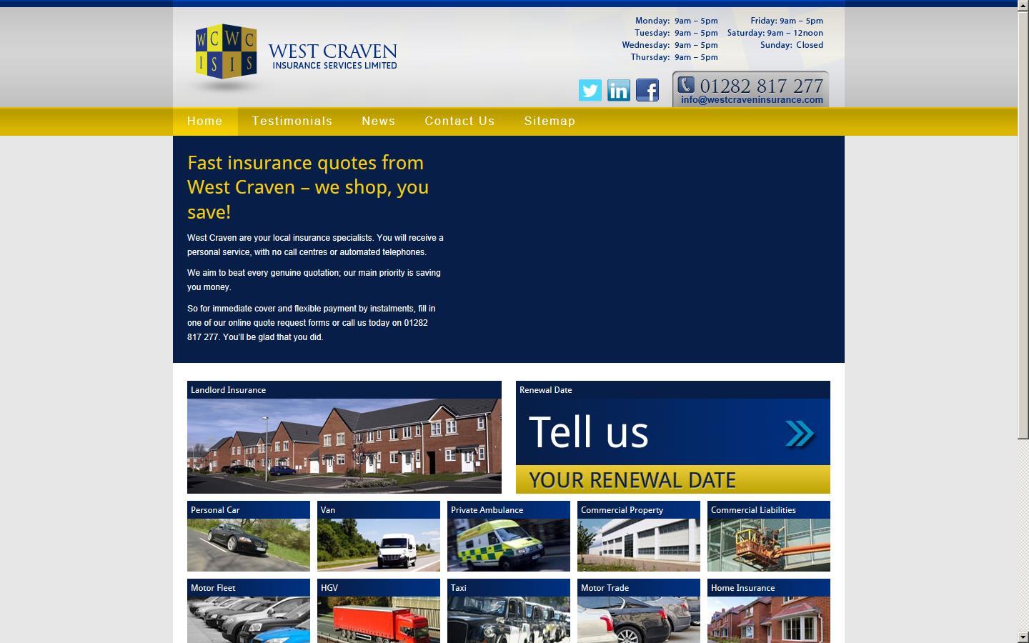 West Craven Insurance Services Ltd Website