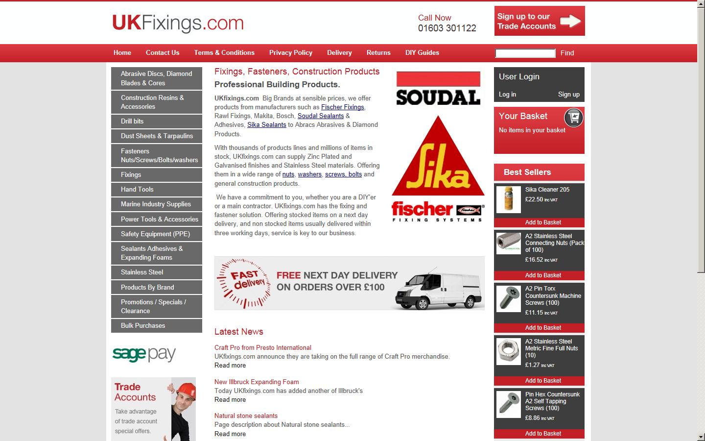 UKFixings.com ltd Website