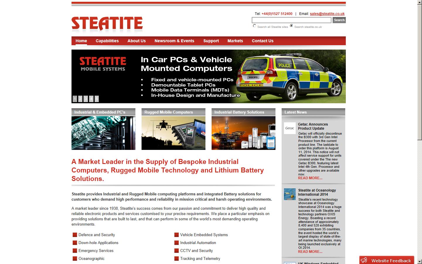 Steatite Ltd Website