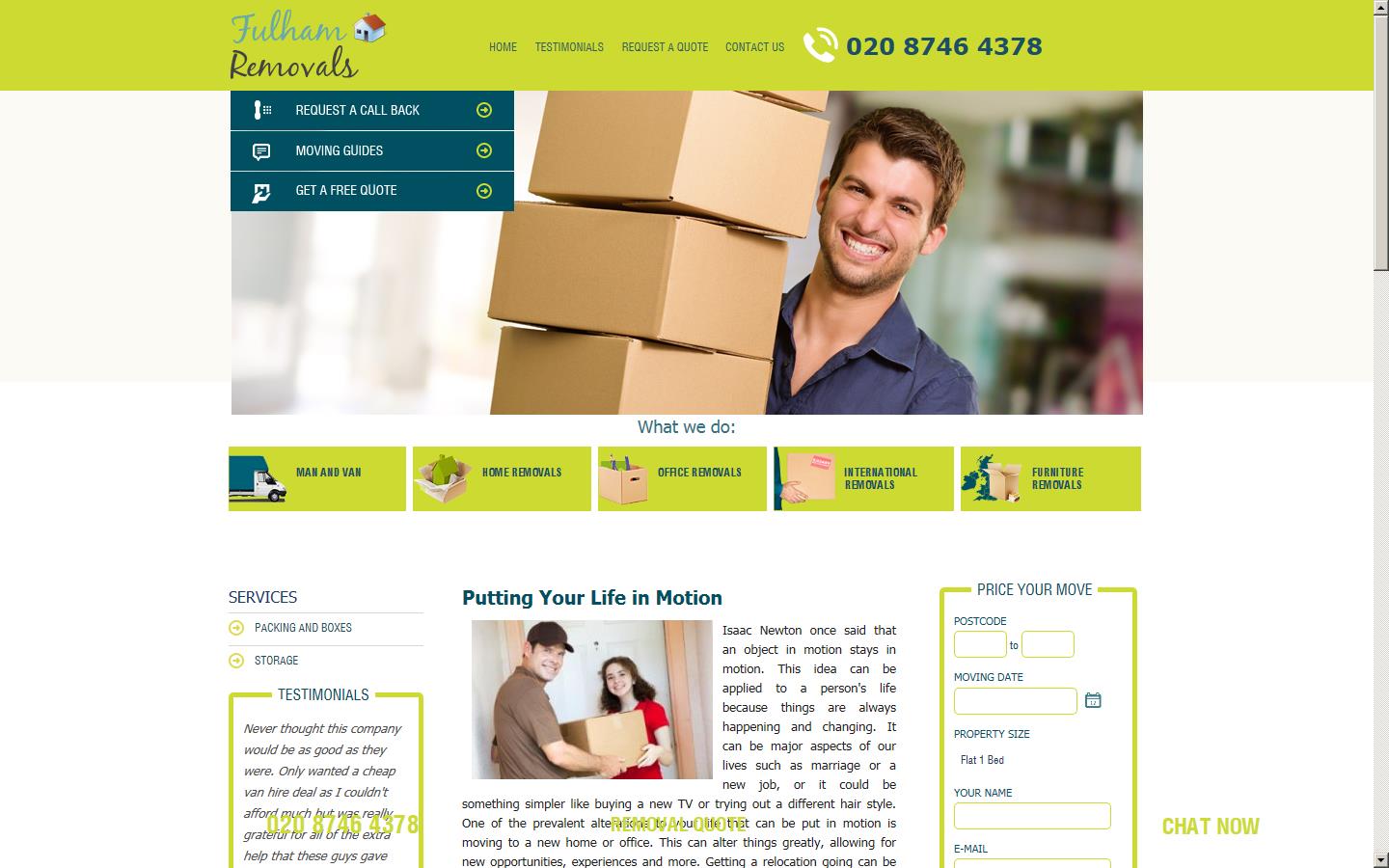 Fulham Removals Website