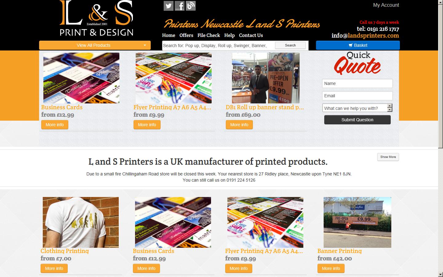 L&S Print & Design  Website