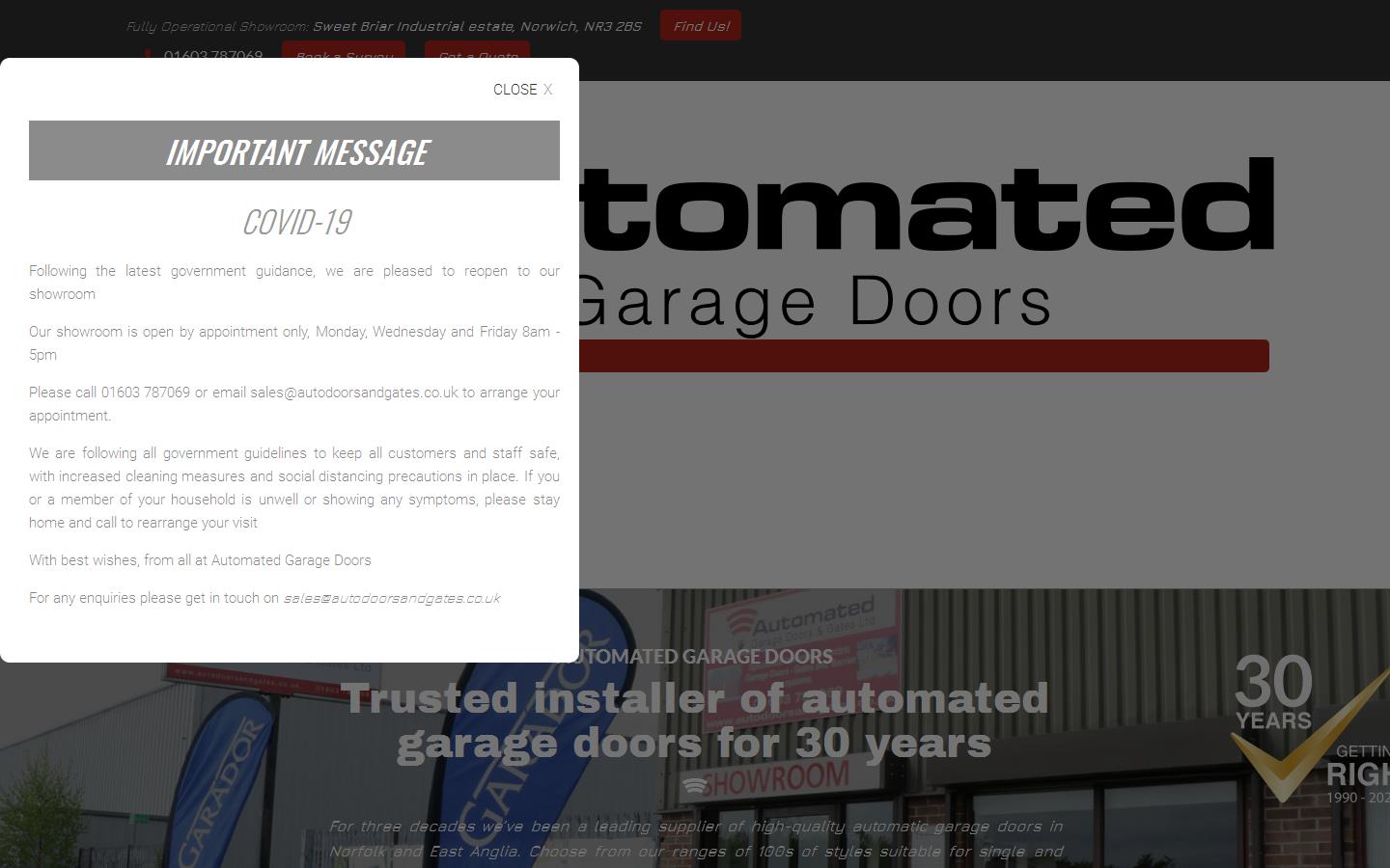 Automated Garage Doors & Gates Ltd Website