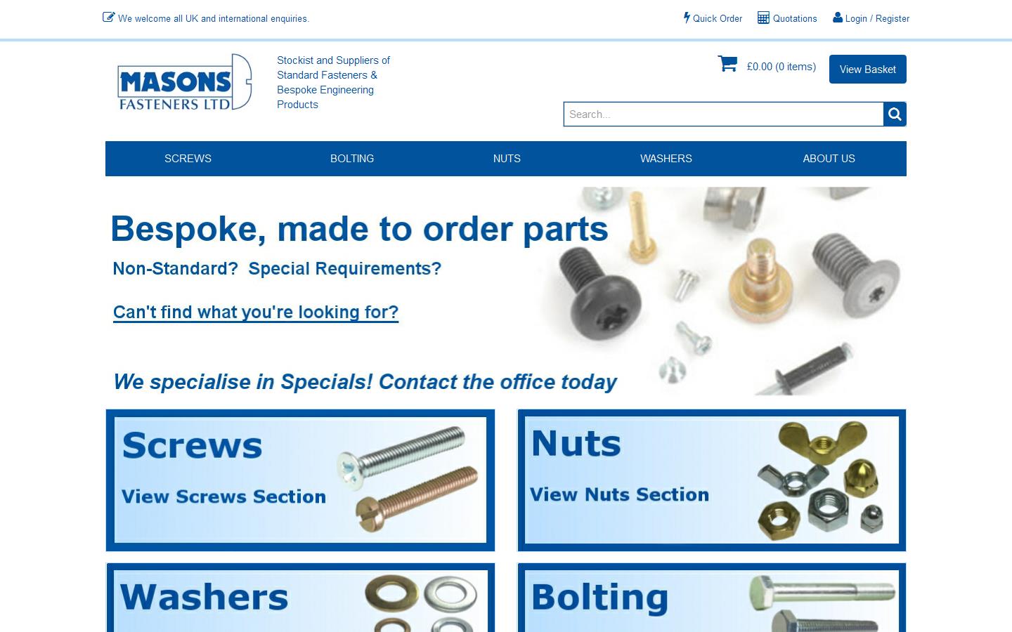 Masons Fasteners Ltd Website