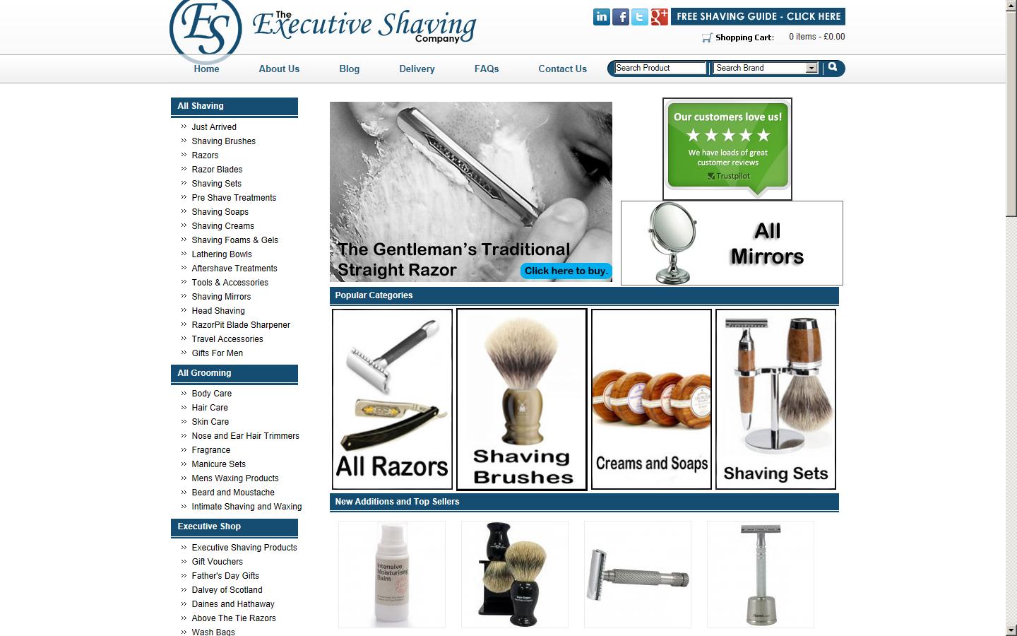 Executive Shaving Co Ltd Website