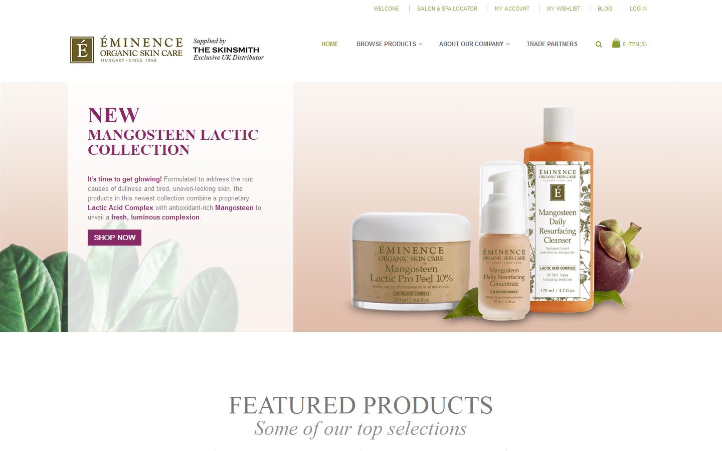 Eminence Organic Skincare Website