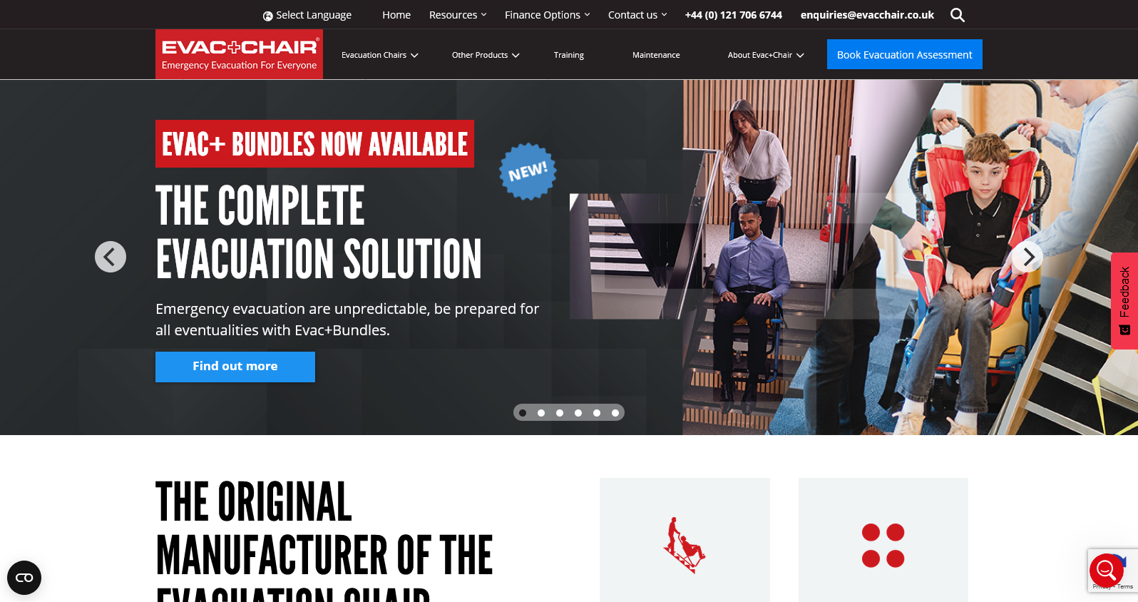 Evac+Chair International Ltd Website