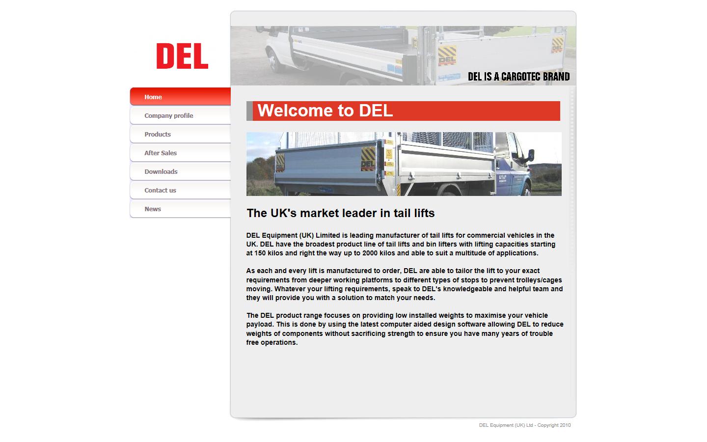 DEL Equipment (UK) Limited Website