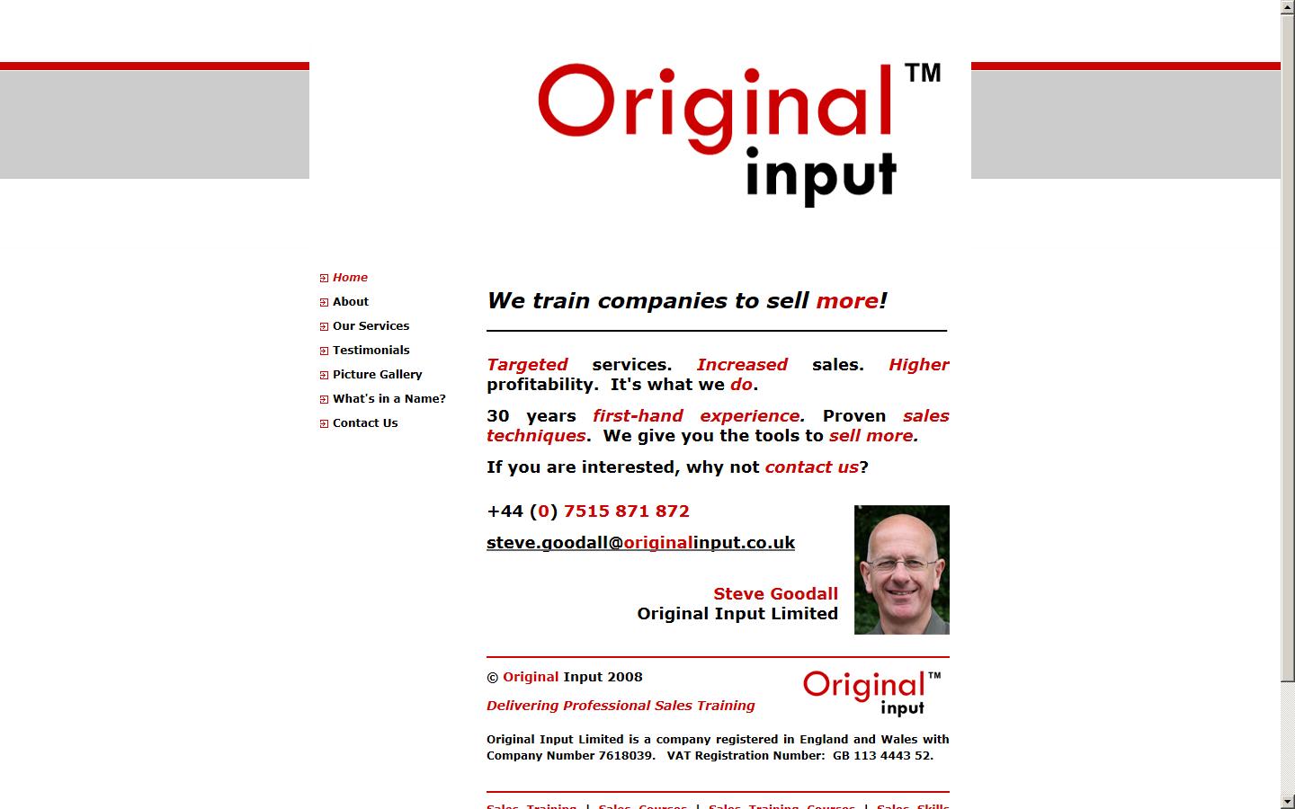 ORIGINAL INPUT  |  Sales Training Website