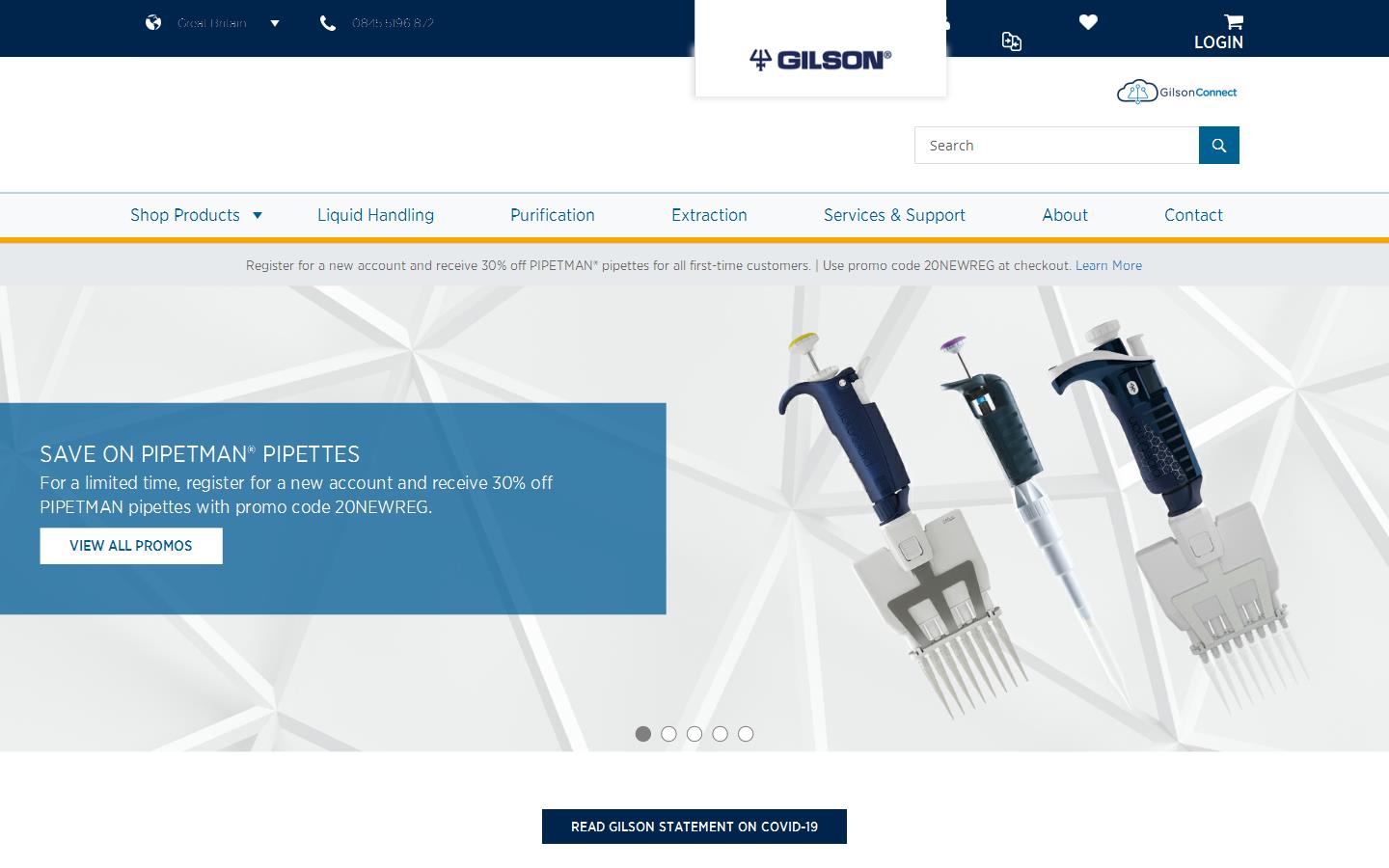 Gilson Scientific Ltd Website