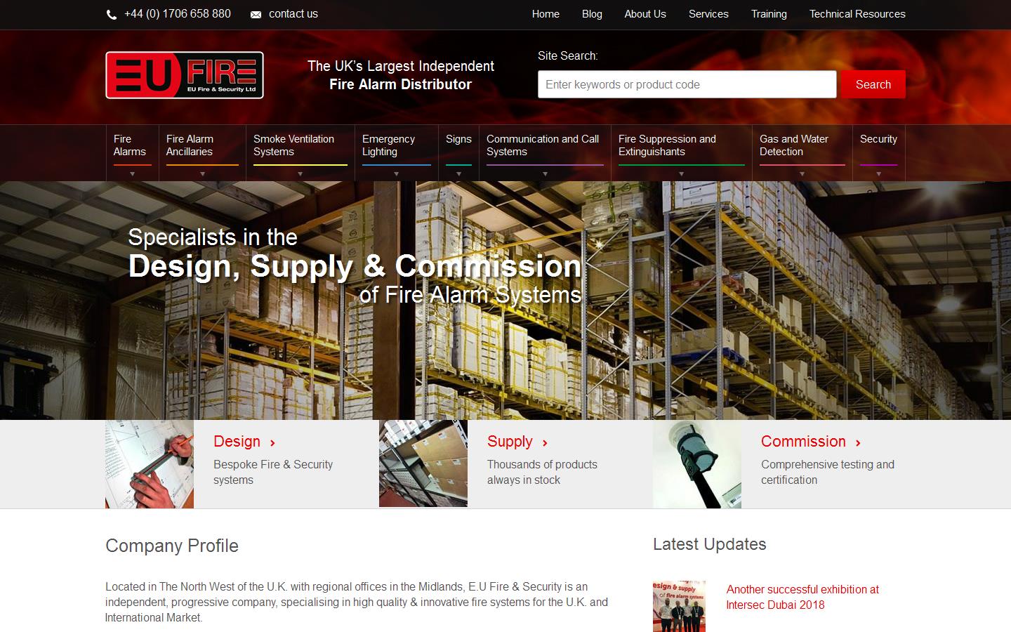 E U Fire & Security Ltd Website