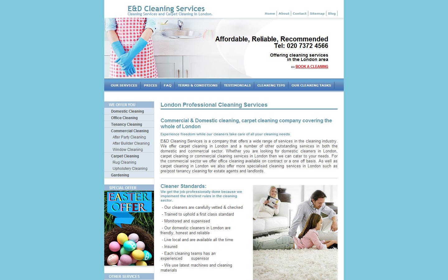 E&D Cleaning Services Ltd Website