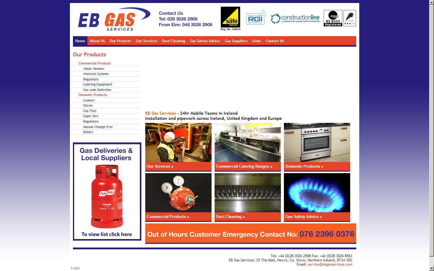 EB Gas Services Website