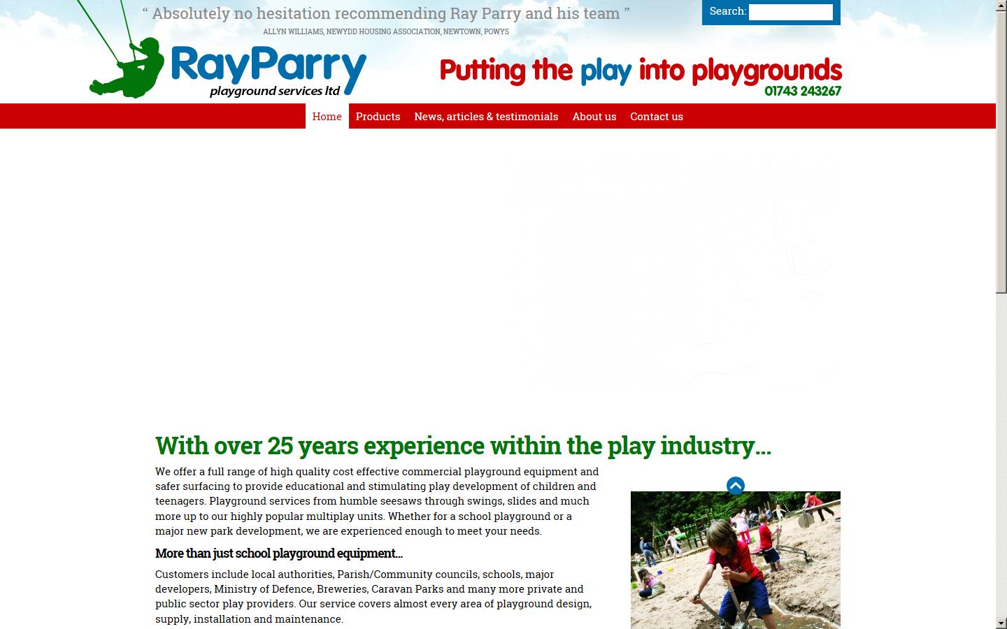 Ray Parry Playground Services Ltd Website