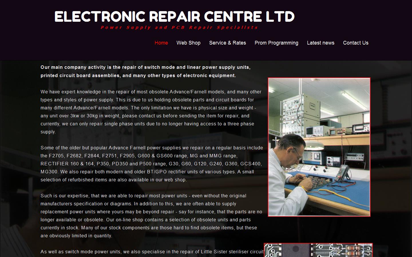 Electronic Repair Centre Ltd Website