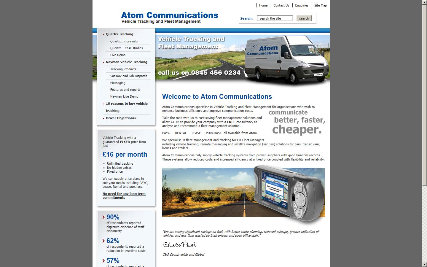 Atom Communications Website