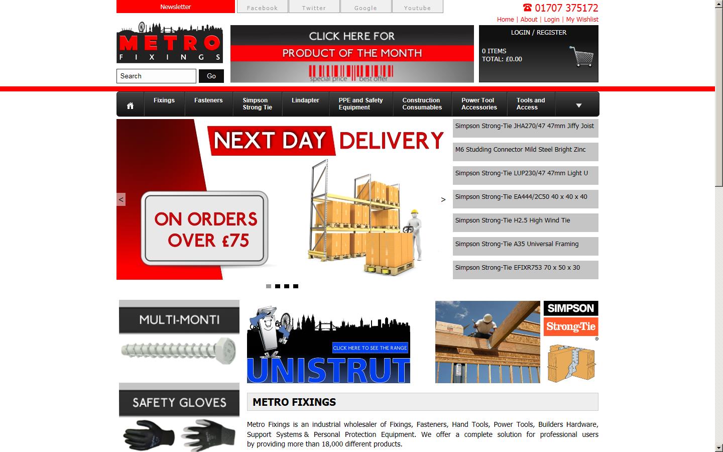 Metro Fixings Ltd Website