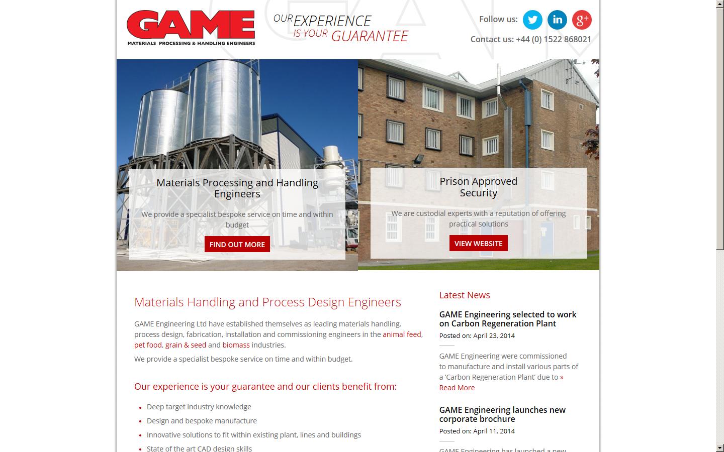 GAME Engineering Ltd Website