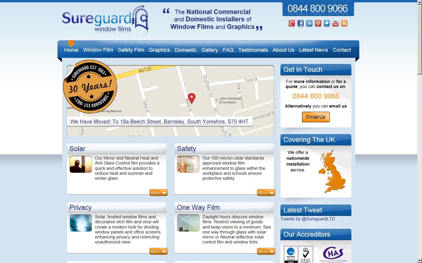 Sureguard Energy Services Limited, trading as Sureguard Window Films®  Website