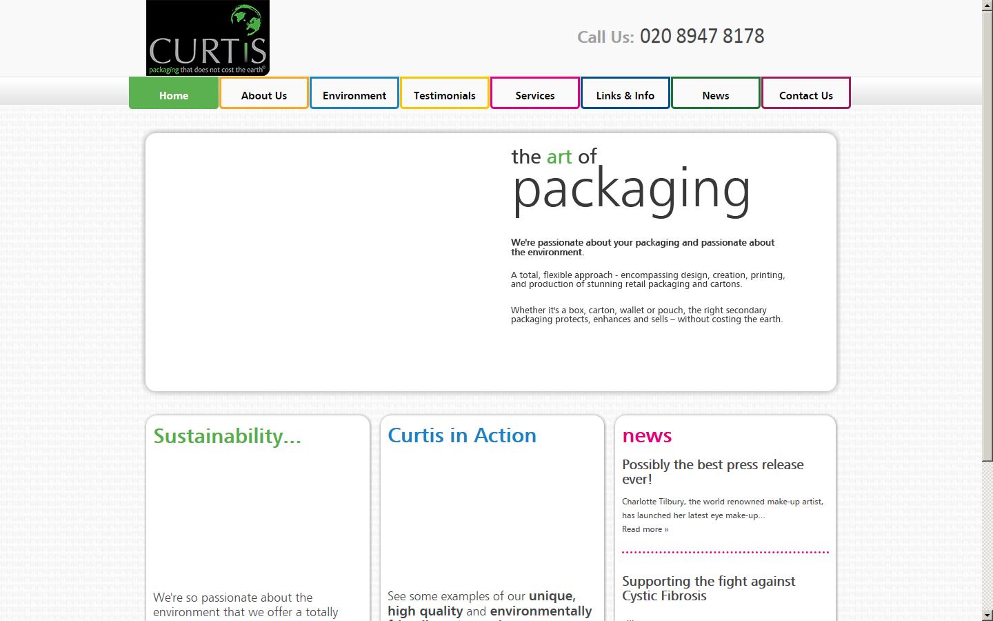 Curtis − Packaging That Does Not Cost The Earth Website