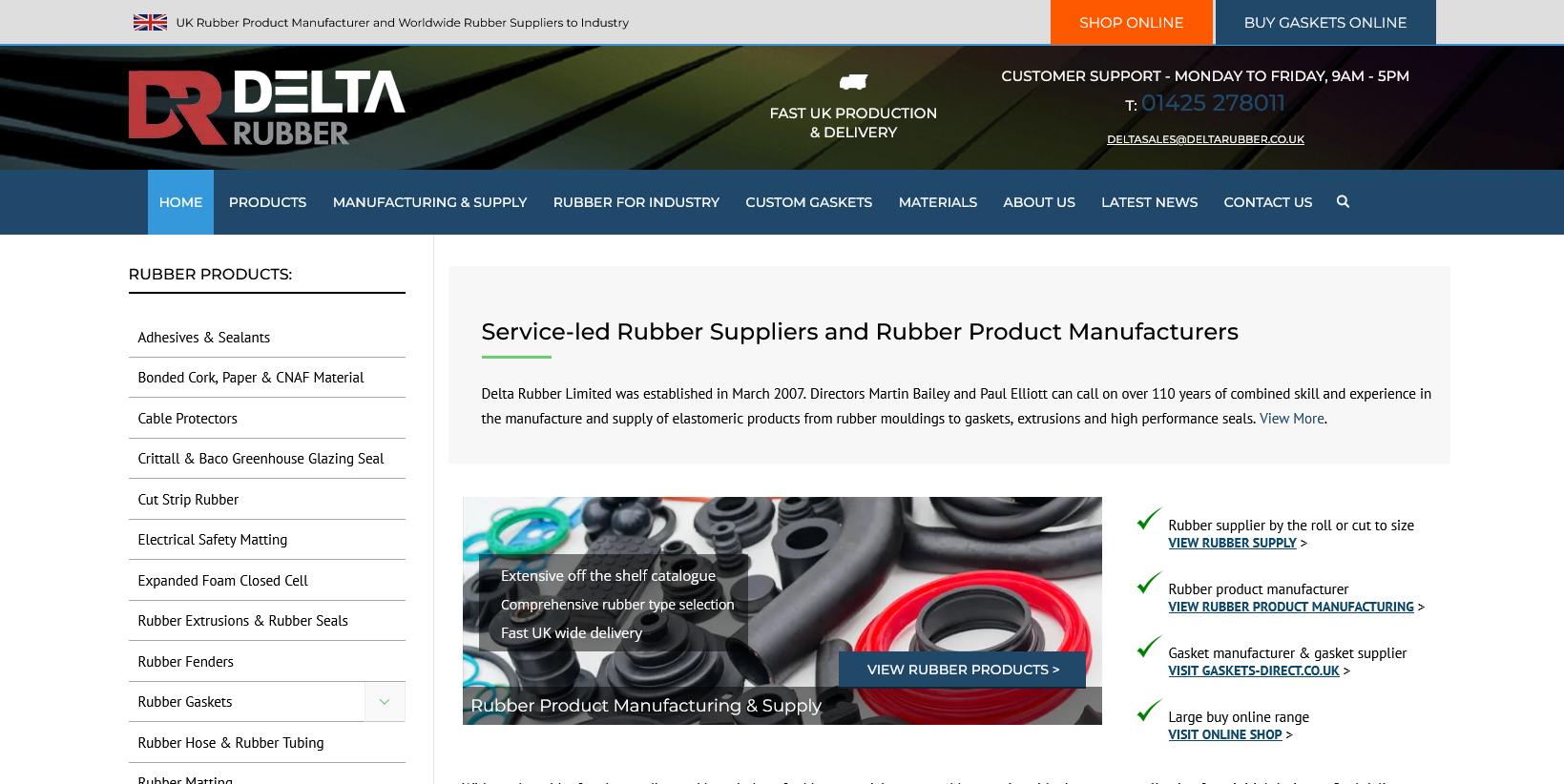 Delta Rubber Ltd Website