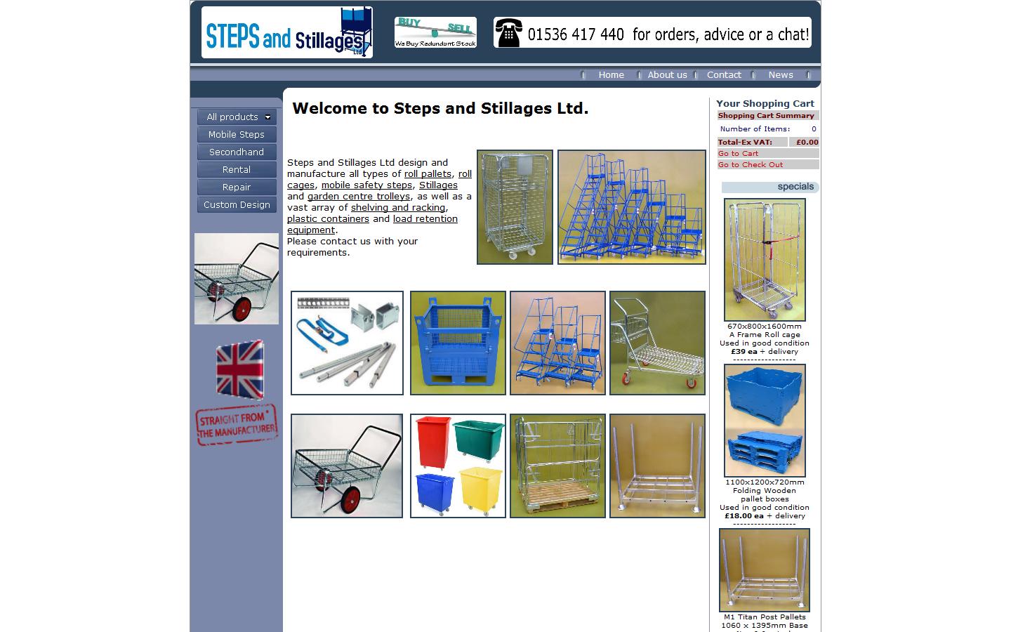 Steps and Stillages Ltd Website