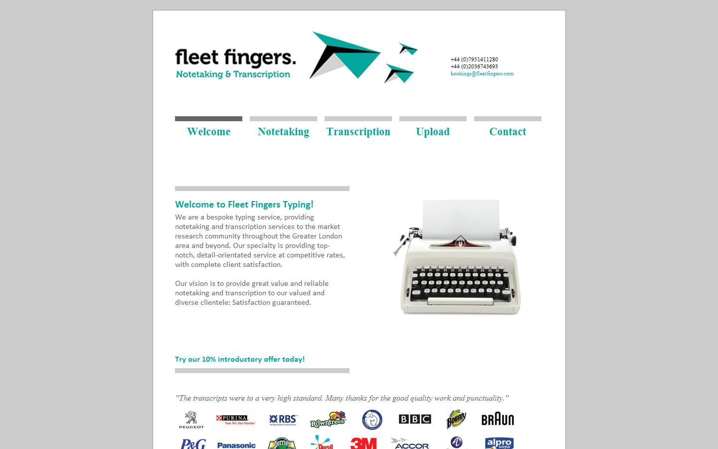 Fleet Fingers Website