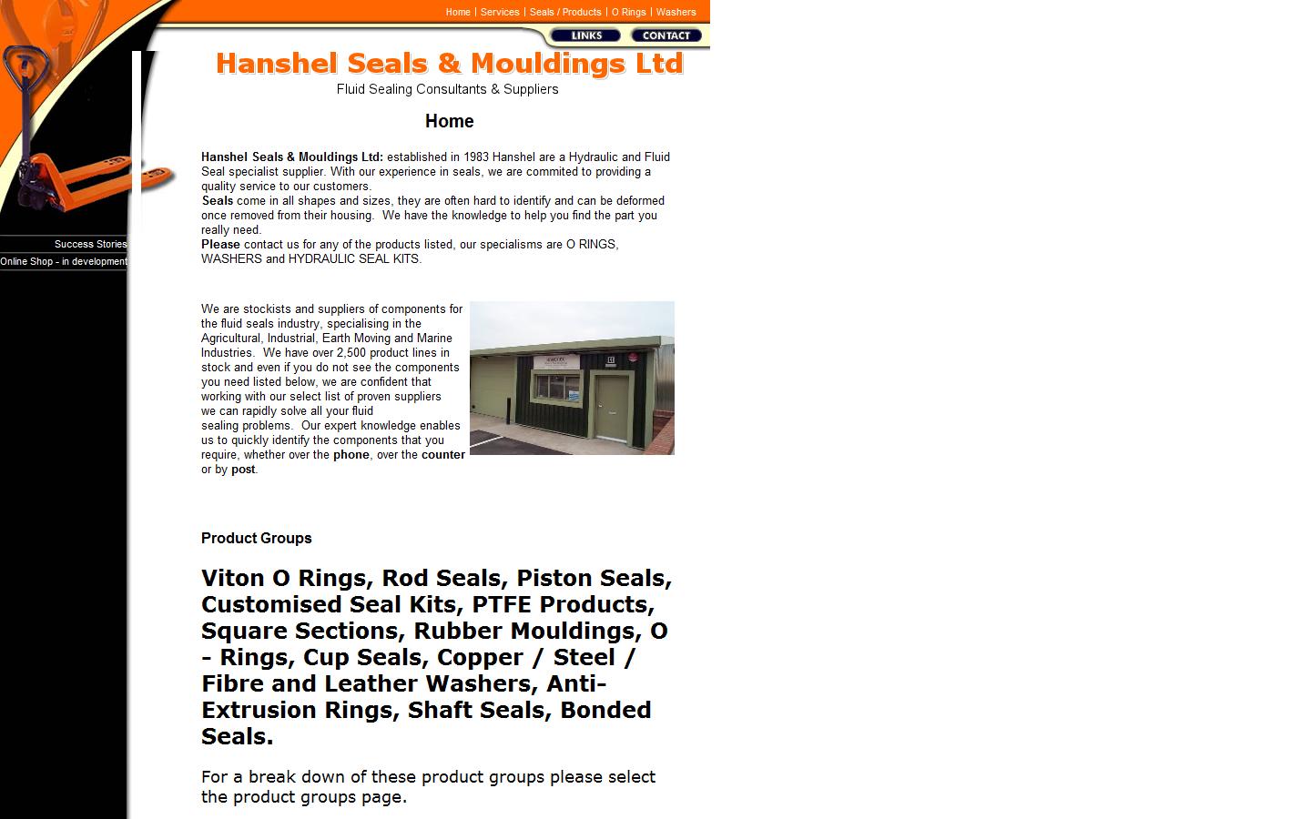 Hanshel Seals & Mouldings Ltd  Website