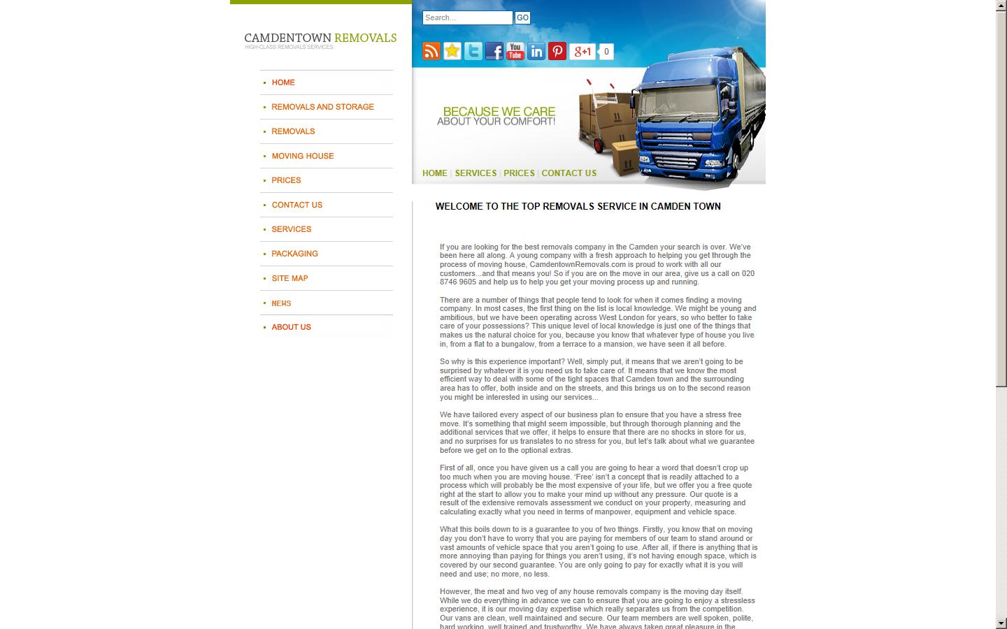 Camdentown Removals Website