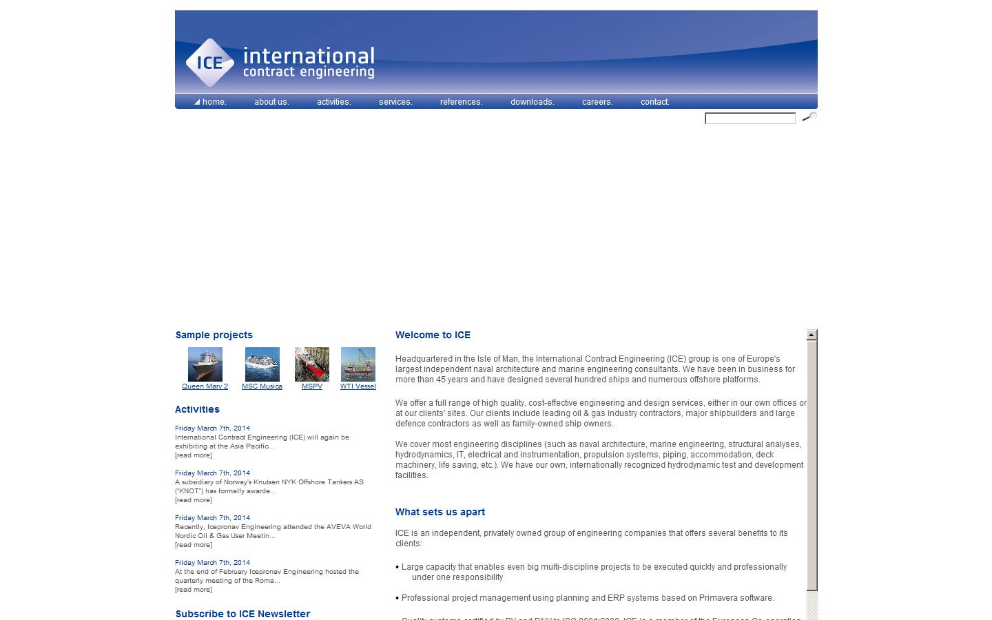 International Contract Engineering Ltd Website