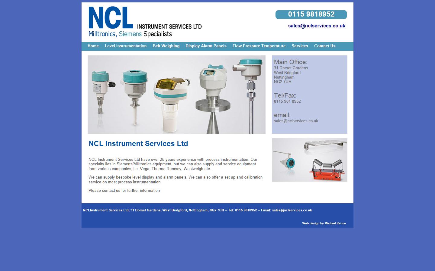 NCL Instrument Services Ltd Website