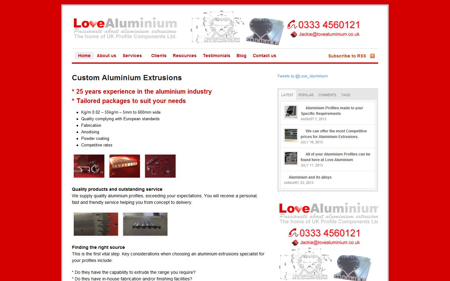 UK Profile Components Ltd Website