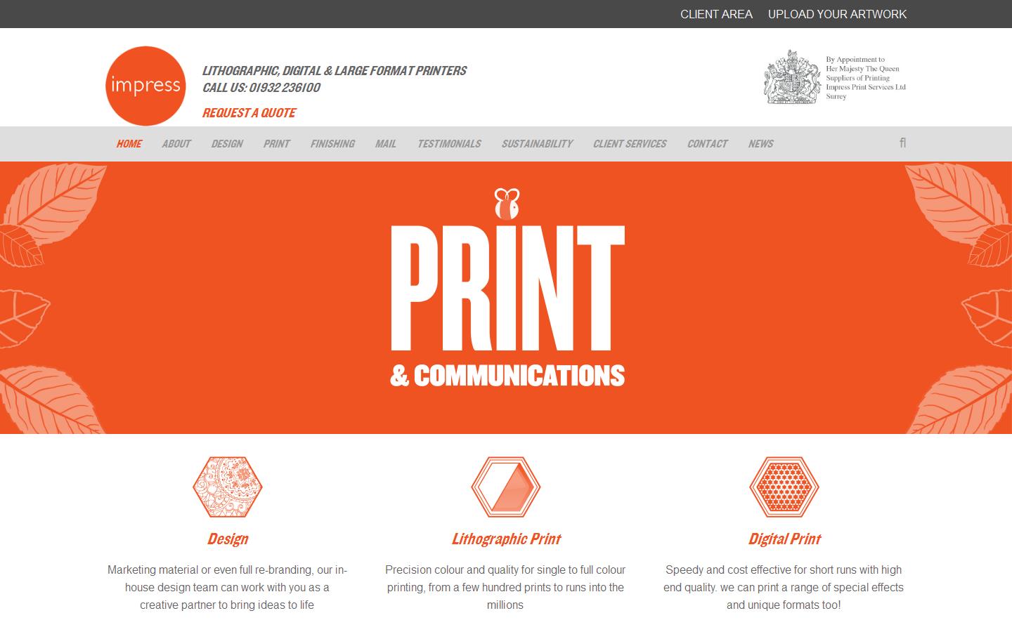 Impress Print Services Ltd Website