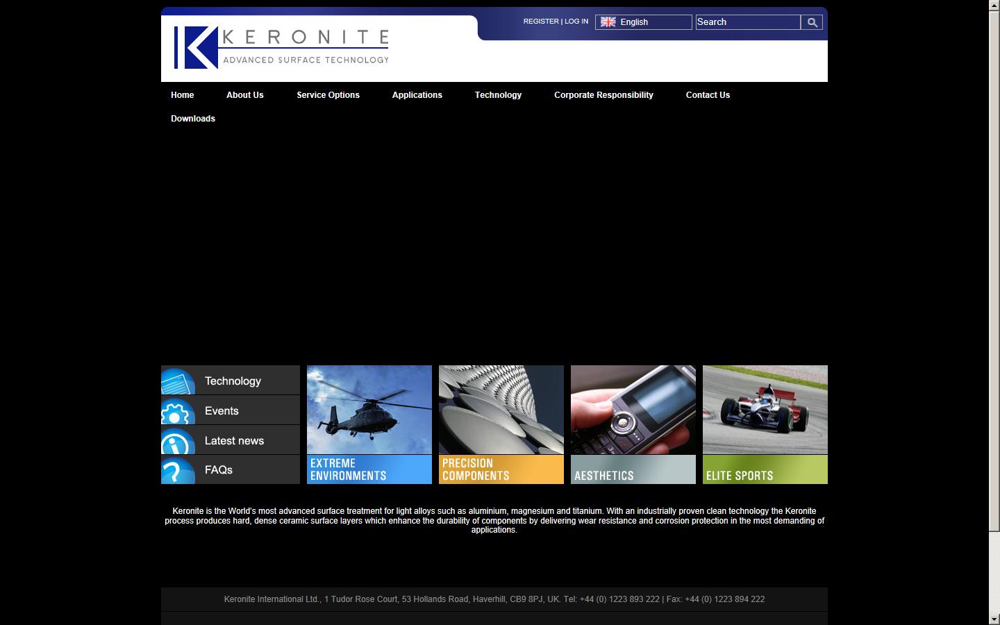 Keronite International Ltd Website