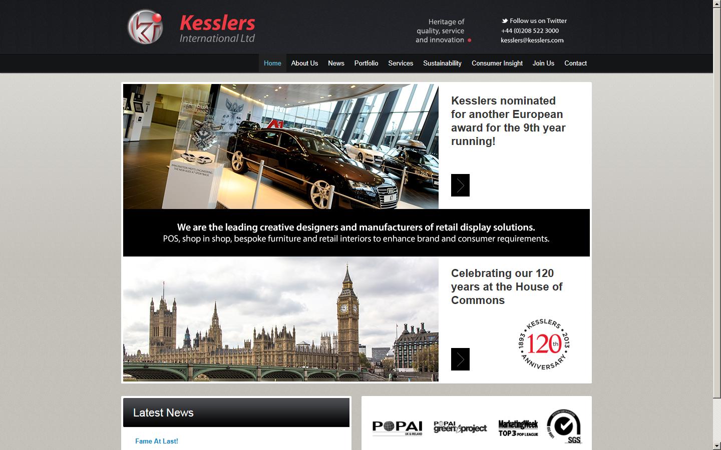 Kesslers International Ltd Website