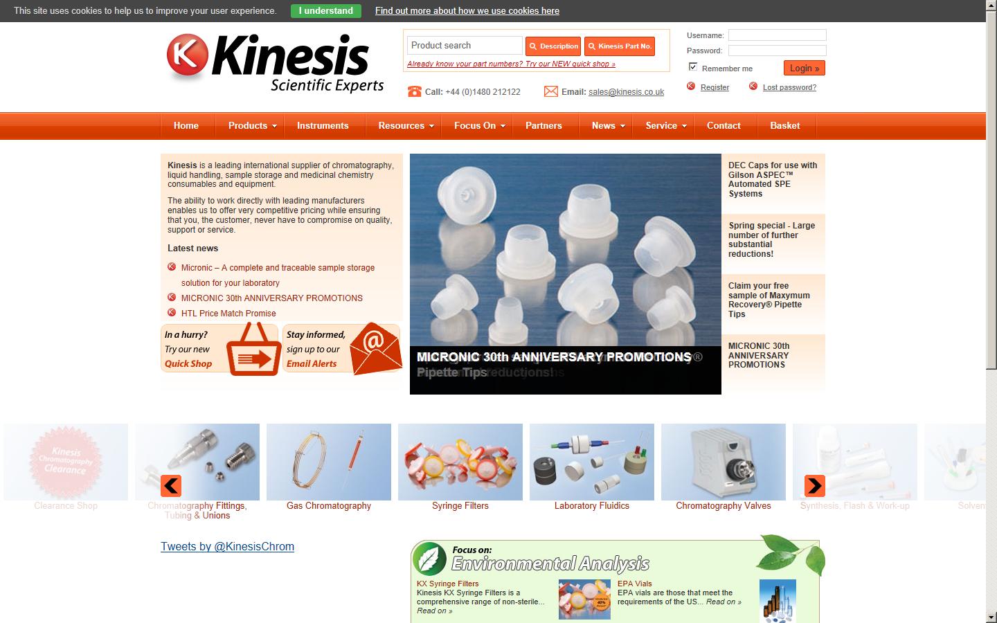 Kinesis Ltd Website