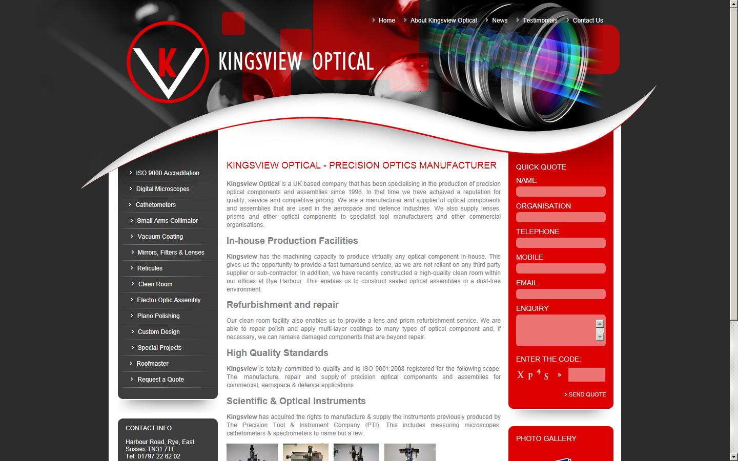 Kingsview Optical Ltd Website