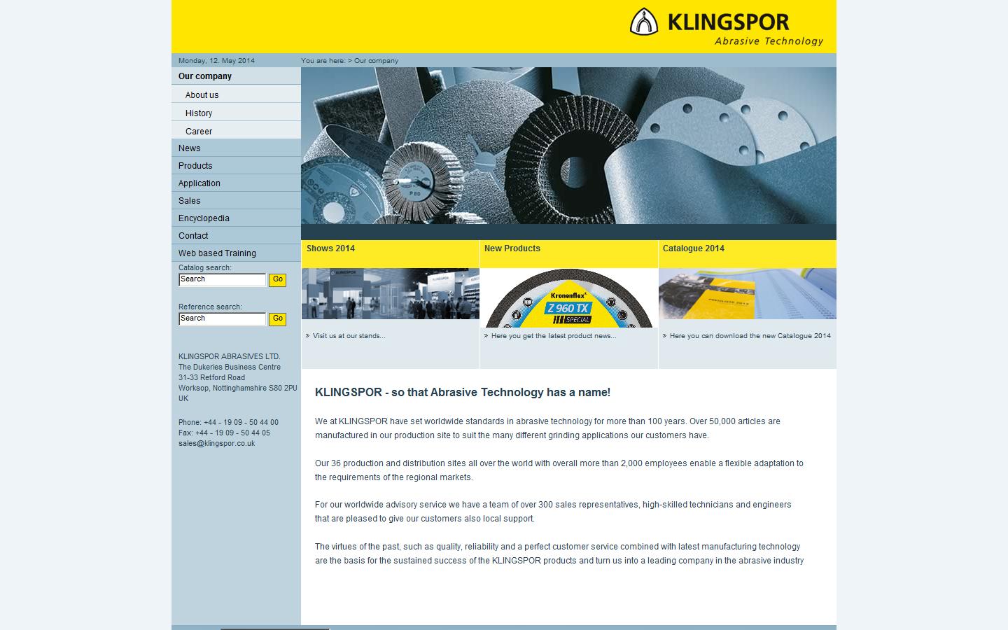 Klingspor Abrasives Ltd Website