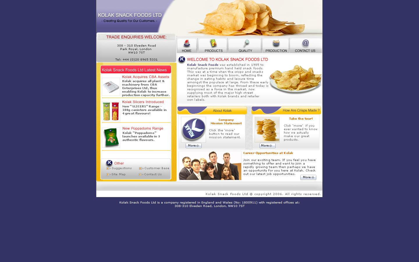 Kolak Snack Foods Ltd Website