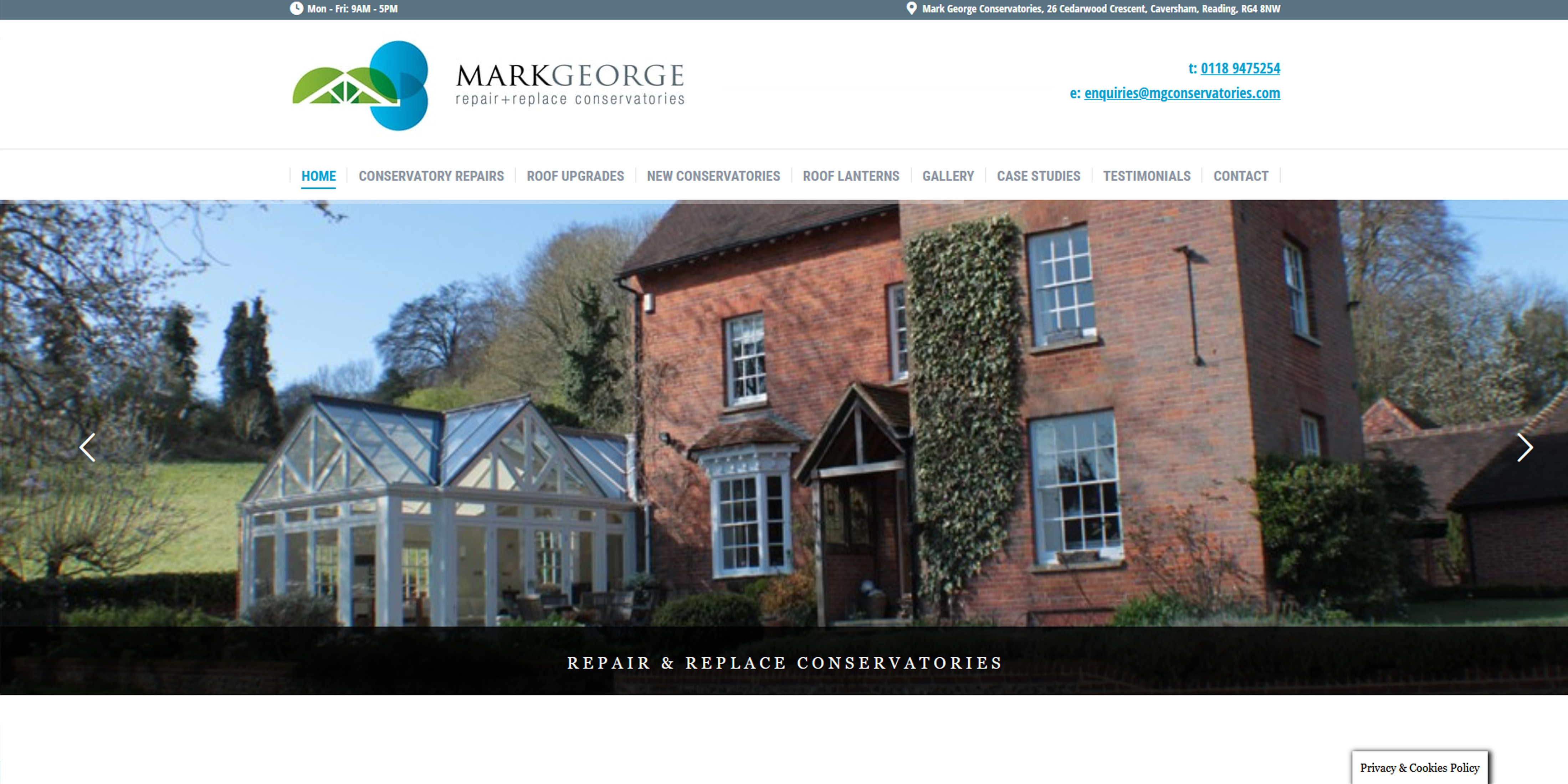 Mark George Conservatories Ltd Website