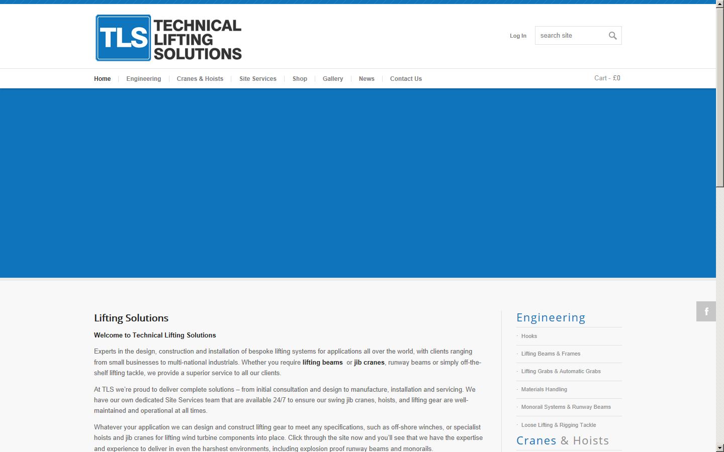 Technical Lifting Solutions Website