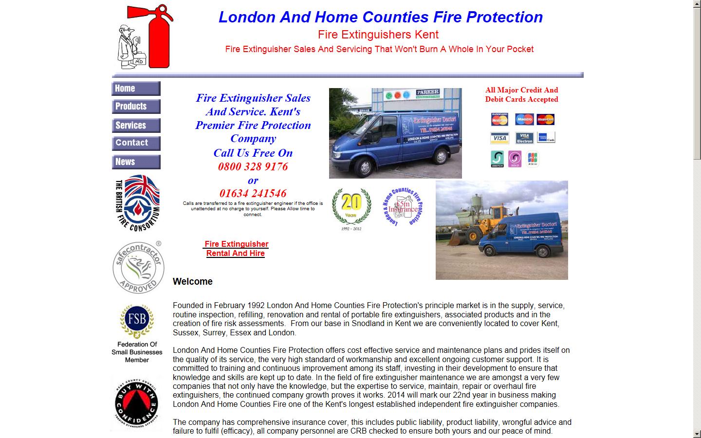 London & Home Counties Fire Protection Website