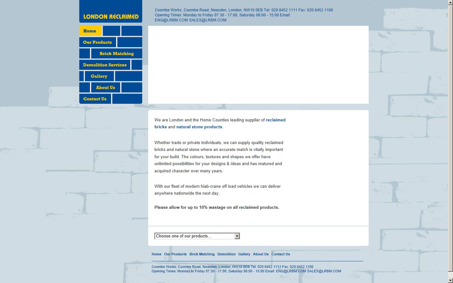 London Reclaim Brick Merchants Website