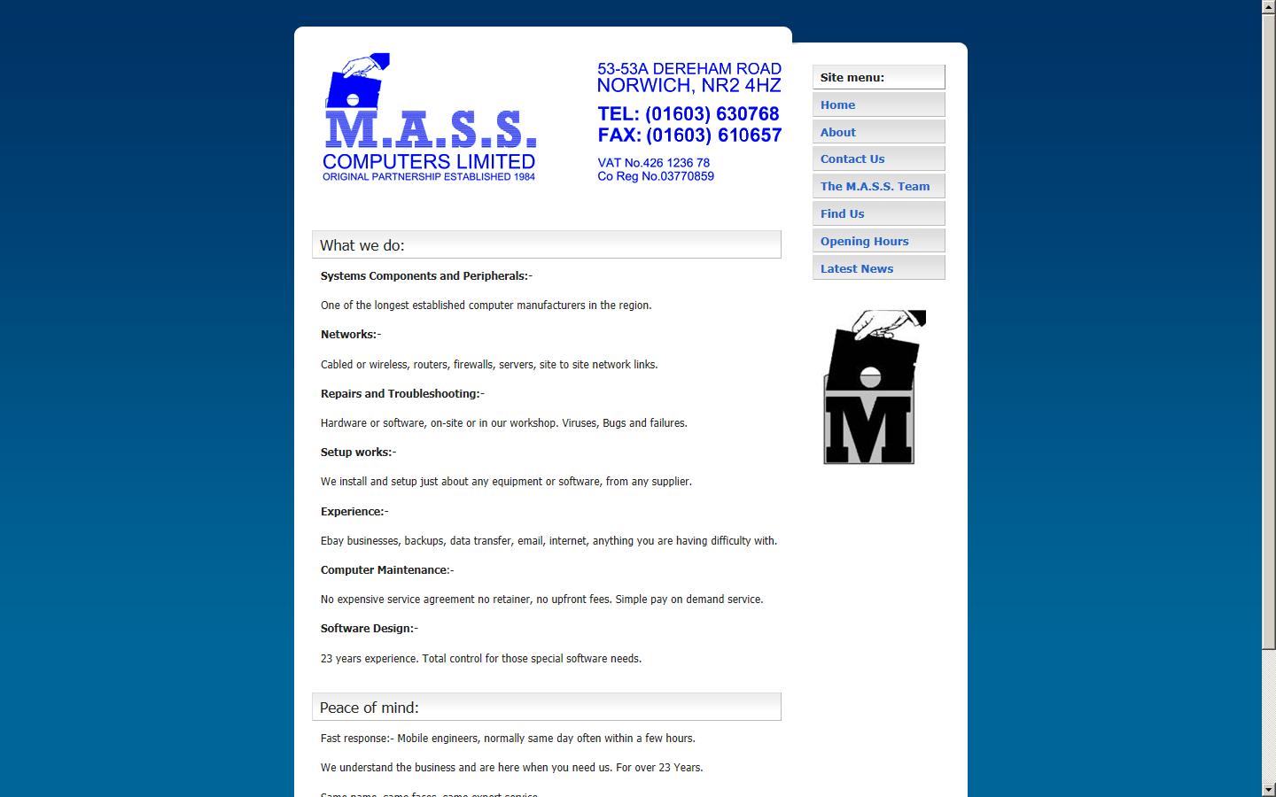 M.A.S.S. Computers Ltd  Website