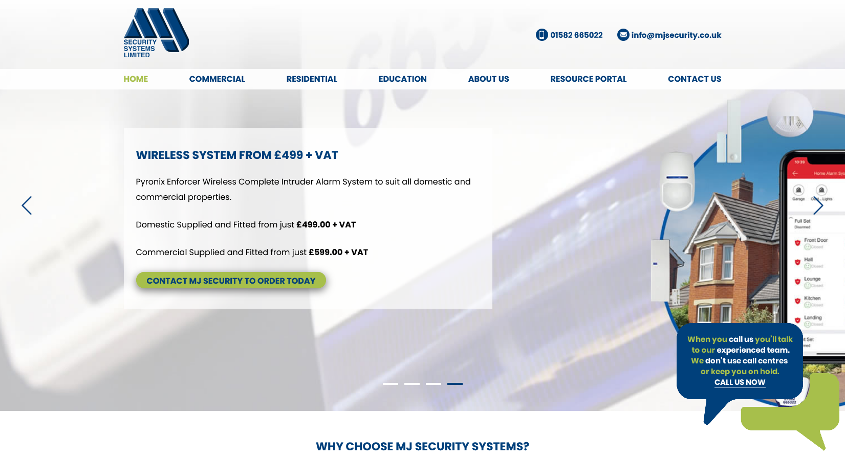 M J Security Systems Ltd Website