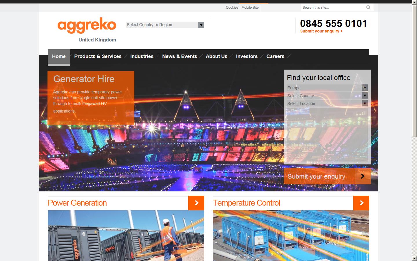 Aggreko UK Ltd Website