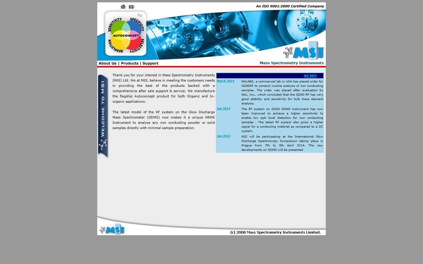 Mass Spectrometry Instruments Ltd Website