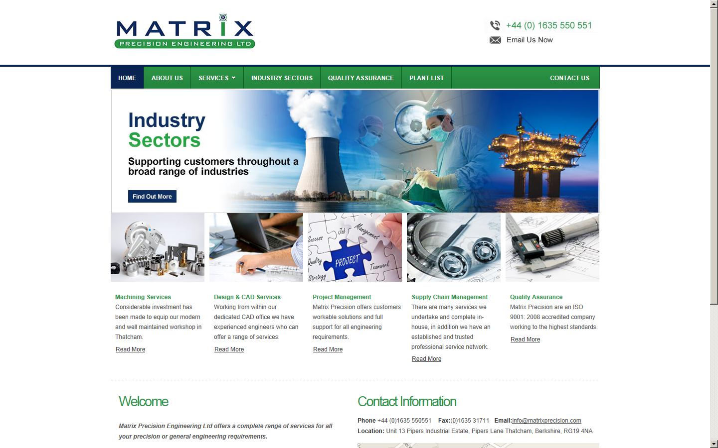 Matrix Precision Engineering Ltd Website